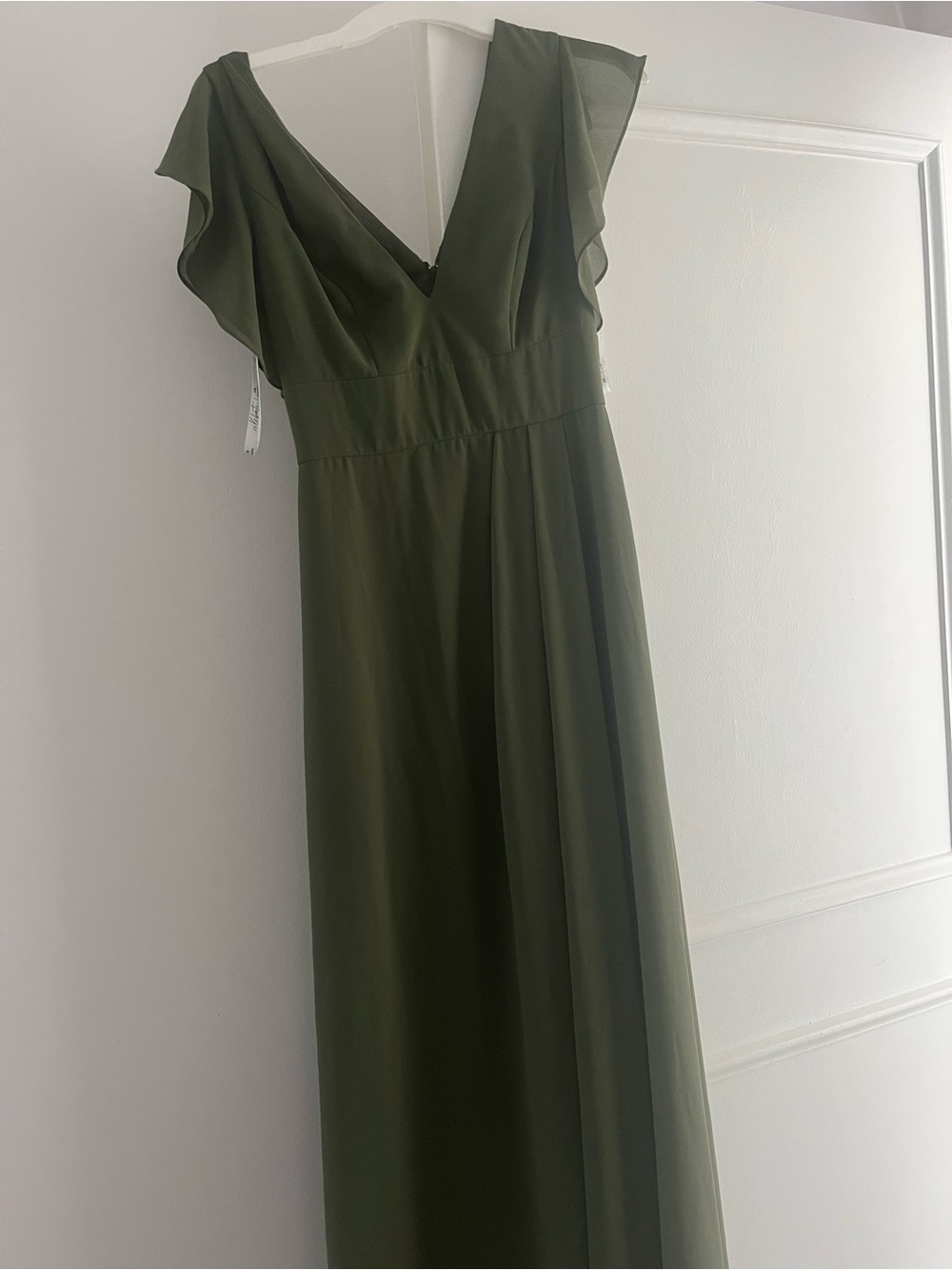 Olive Green V-Neck Maxi Dress